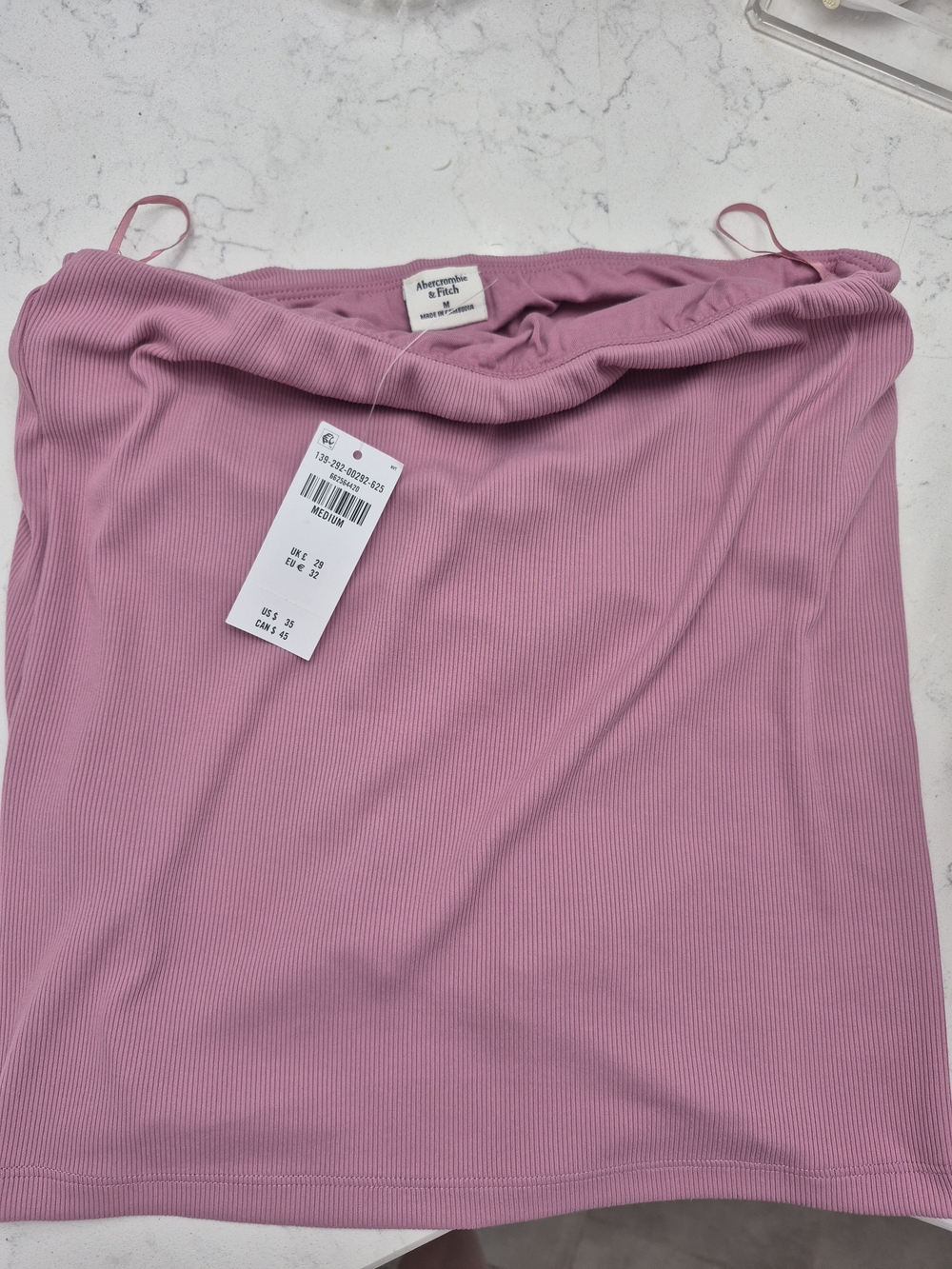 Abercrombie & Fitch Dusty Pink Ribbed Mini Skirt